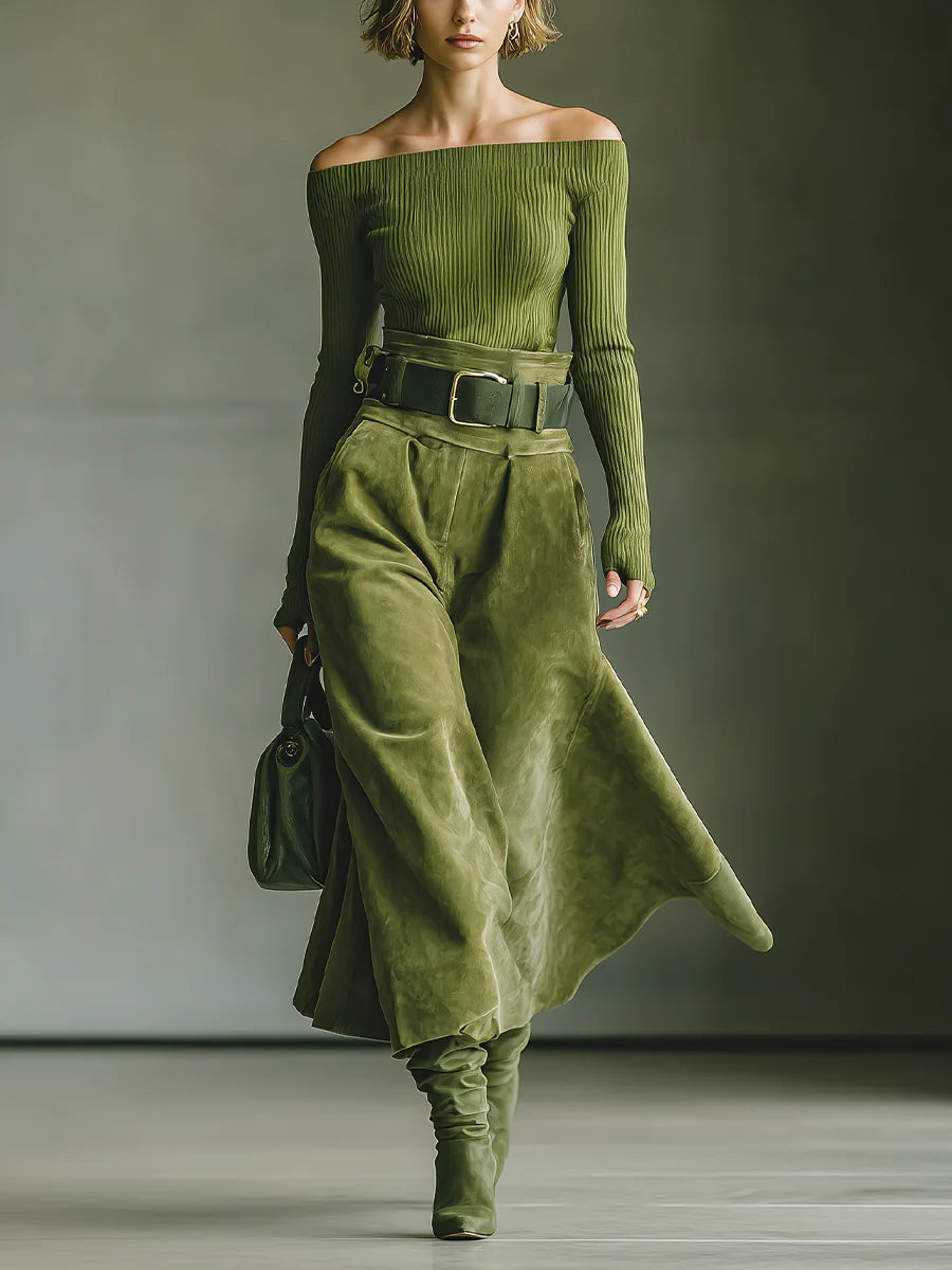 Comfortable Two-Piece Set for Women – Relaxed Fit, Wear Together or Separately in Green