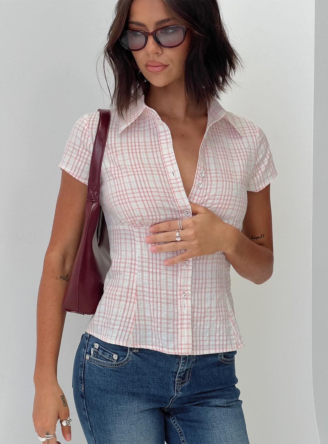 Cotton-Blend Relaxed Top for Women – Clean Neckline, Timeless Shape in Pink