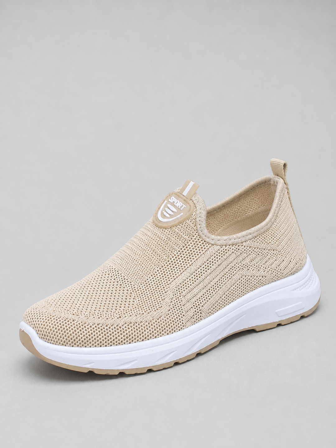 Breathable Knit Pull-Tab Slip-On Sneakers for Women – Cushioned Insole, Lightweight