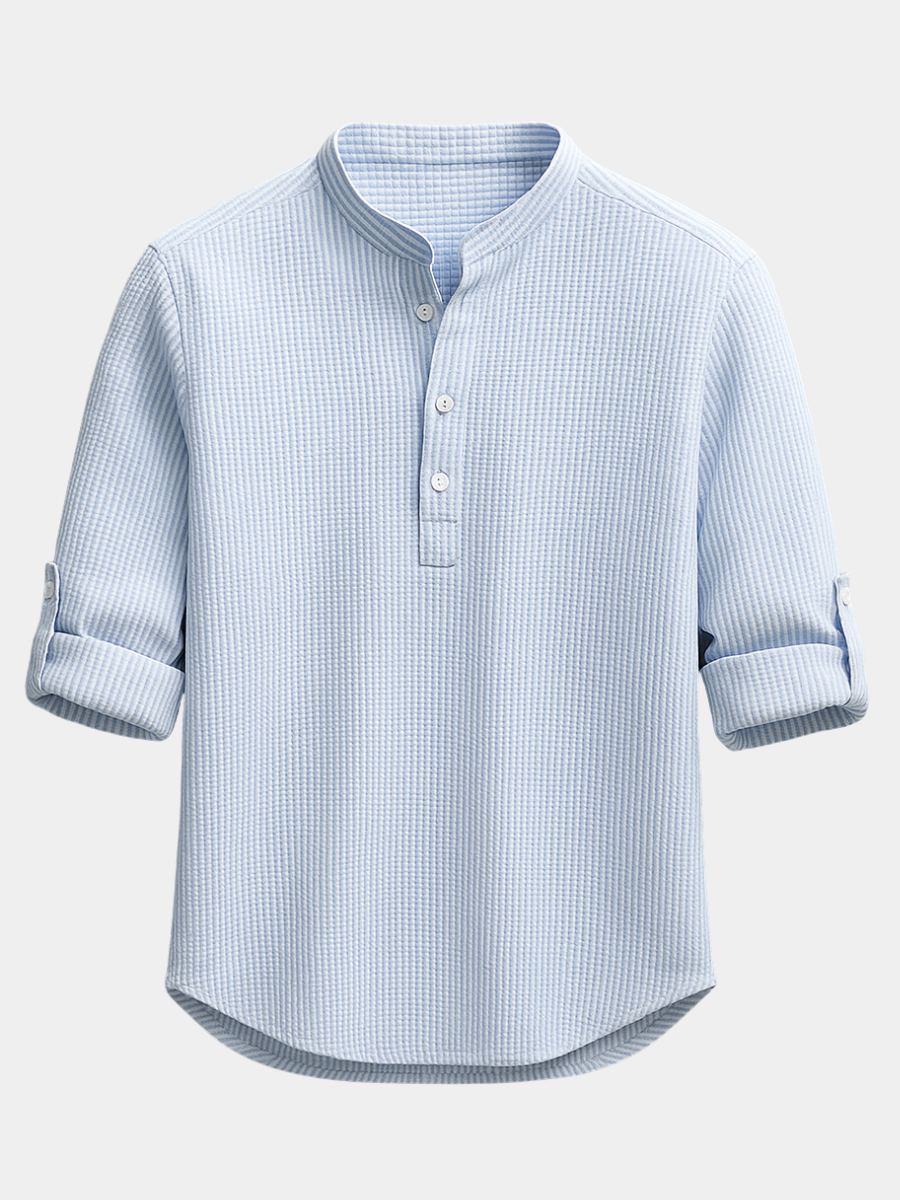 Linen-Look Cotton-Rich Shirt for Women – Relaxed Fit, Neat Collar