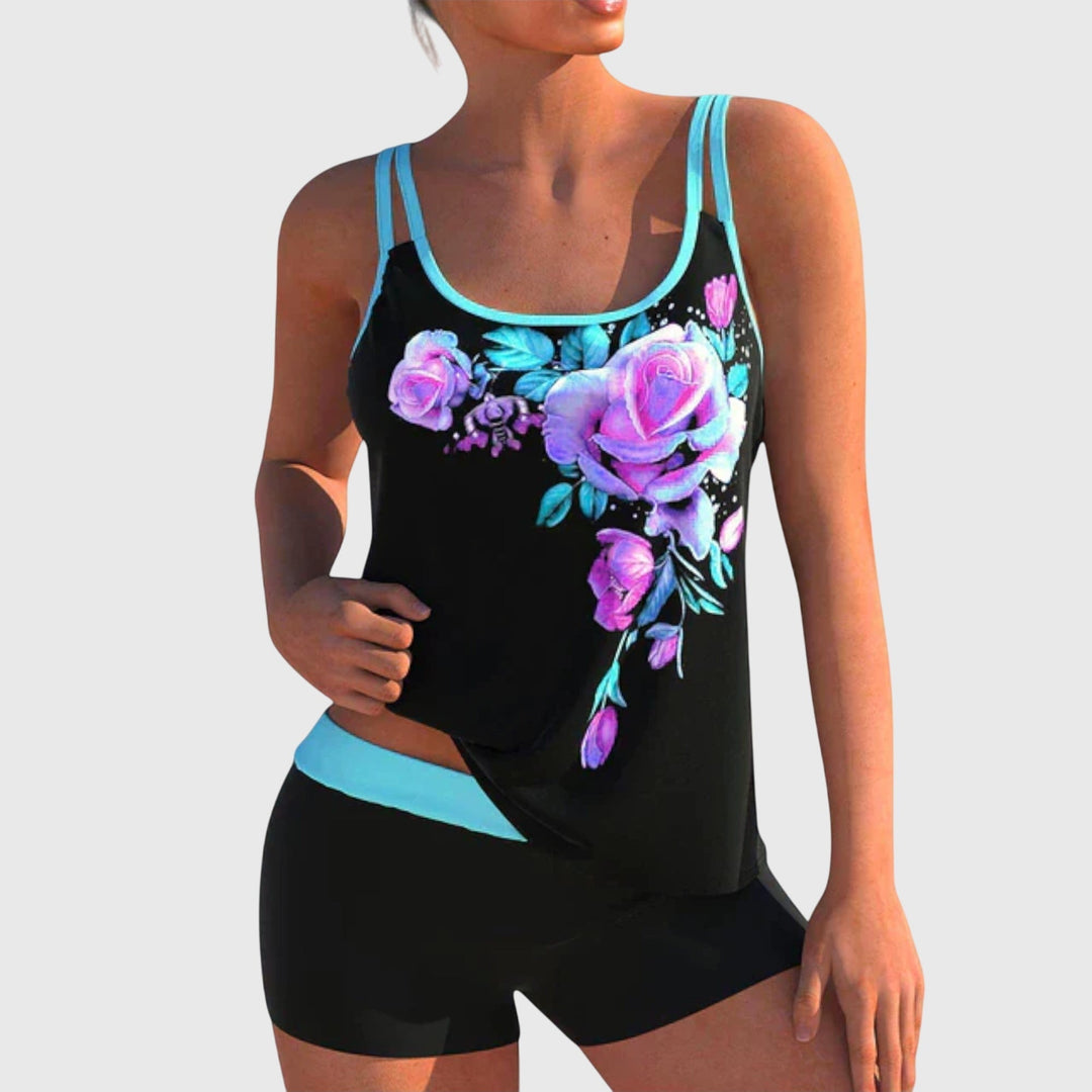 Timeless Tankini Set for Women – Stays in Place When Swimming in Blue