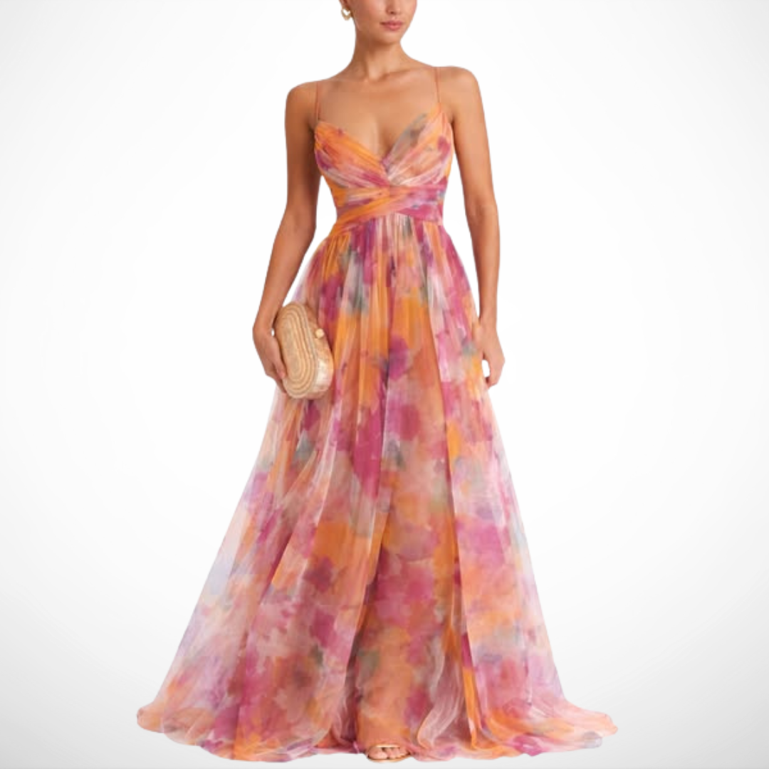 Floral Maxi Dress for Women – All-Over Print, Breathable Fabric, Easy Shape