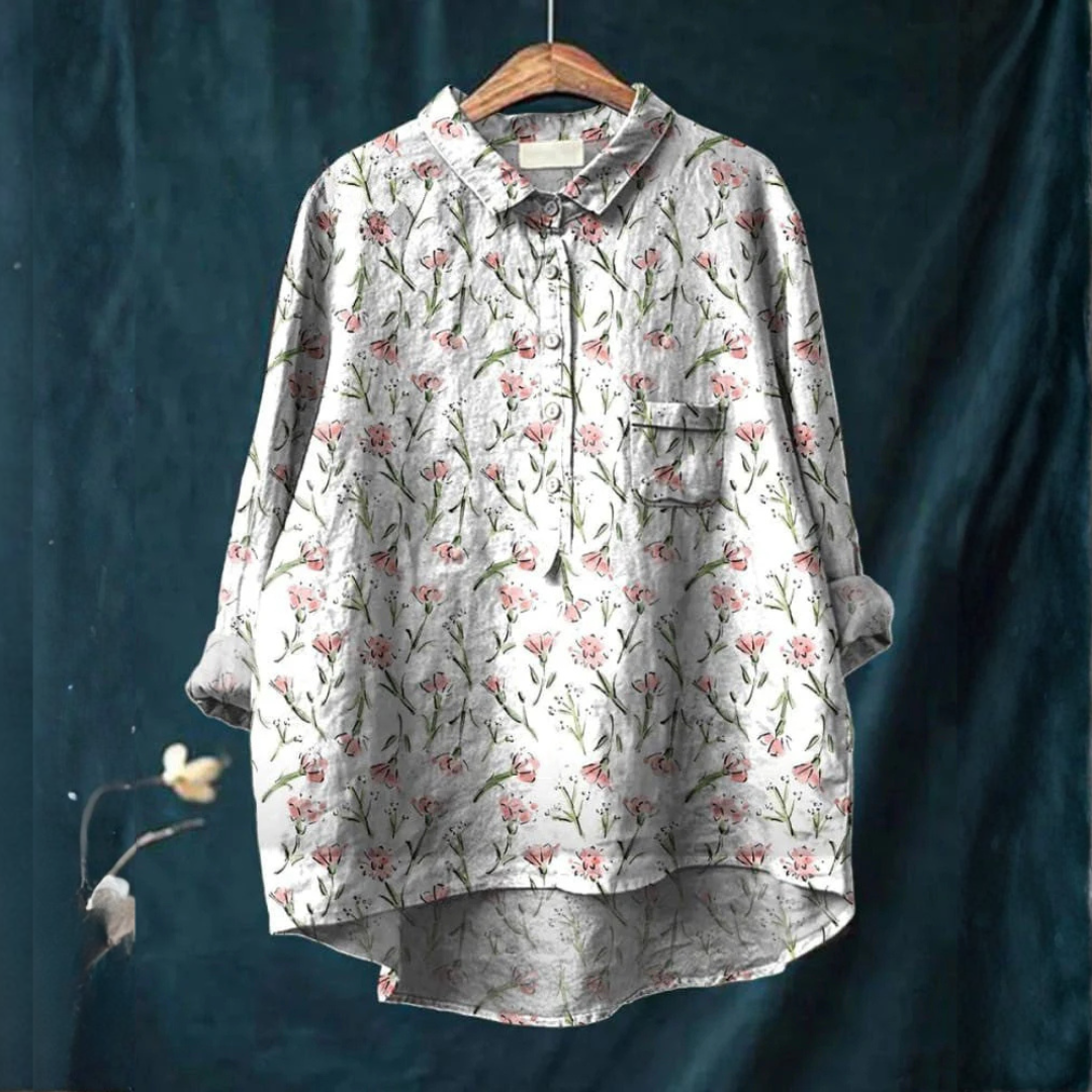 Flowing Placket Shirt for Women – Soft Shoulders, Easy Tuck-In Styling in Multicolor