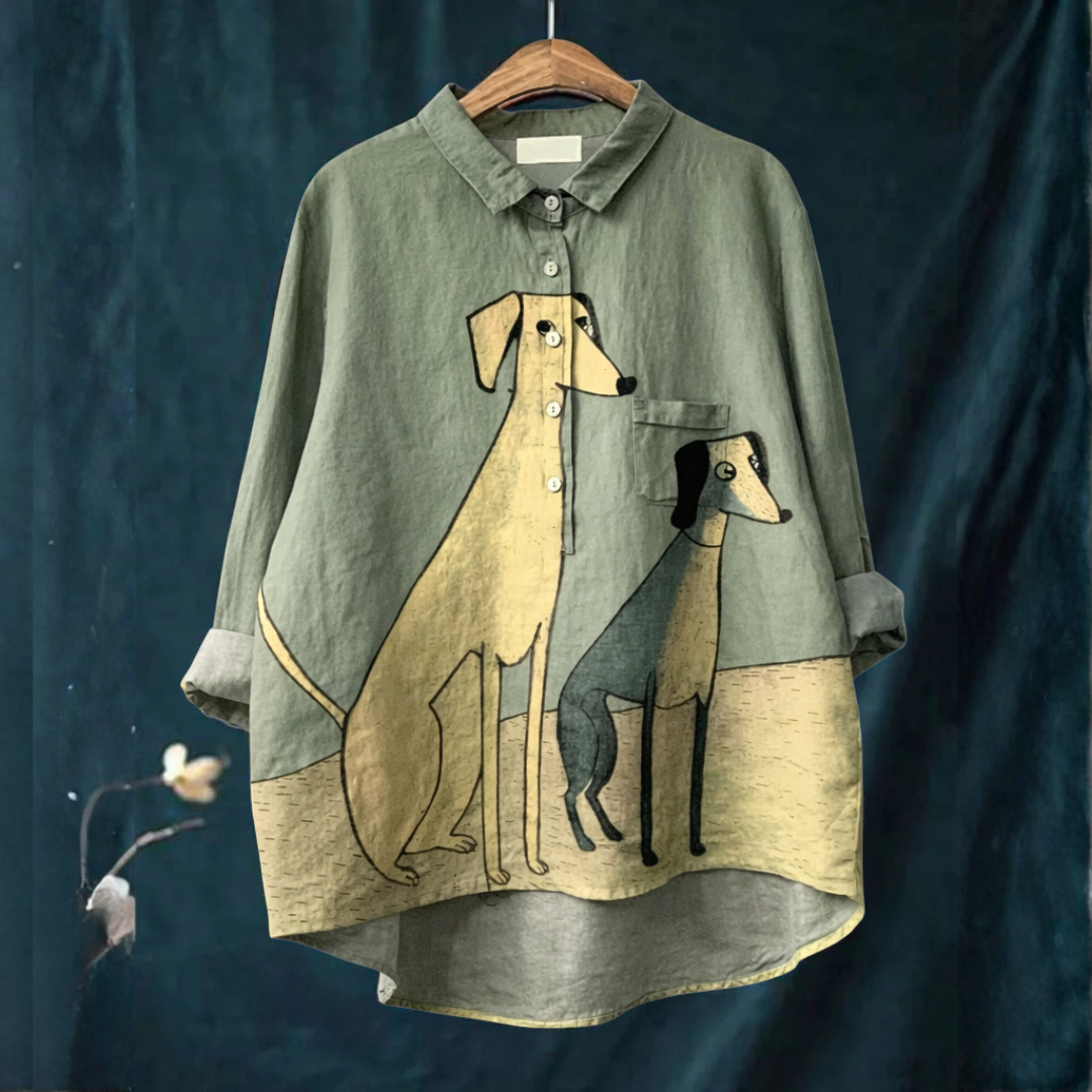 Flowing Collar Shirt for Women – Placket Detail, Soft Shoulders, Comfortable Sleeves