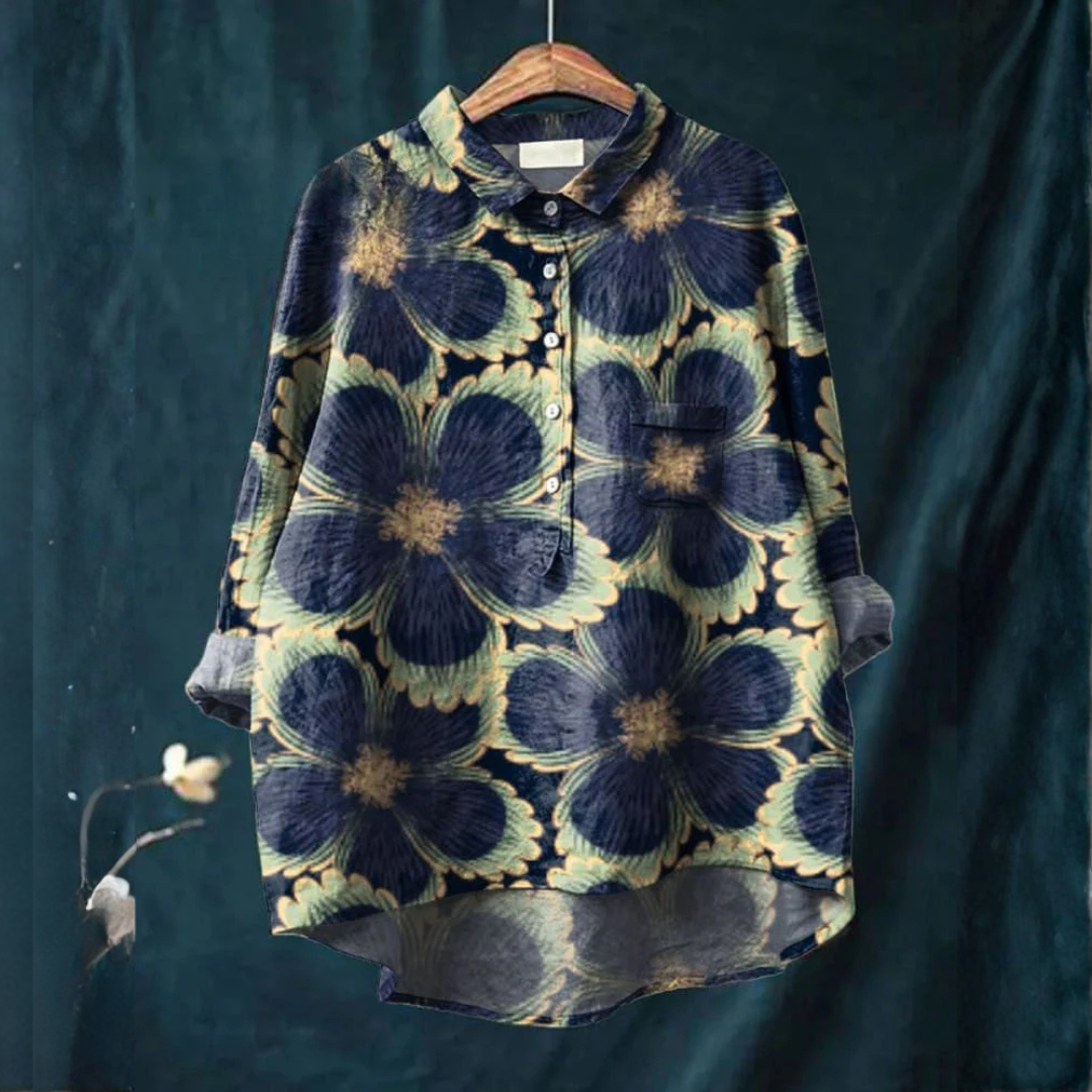 Tuck-In Shirt for Women – Flowing Cut, Neat Placket, Soft Shoulders, Print 3