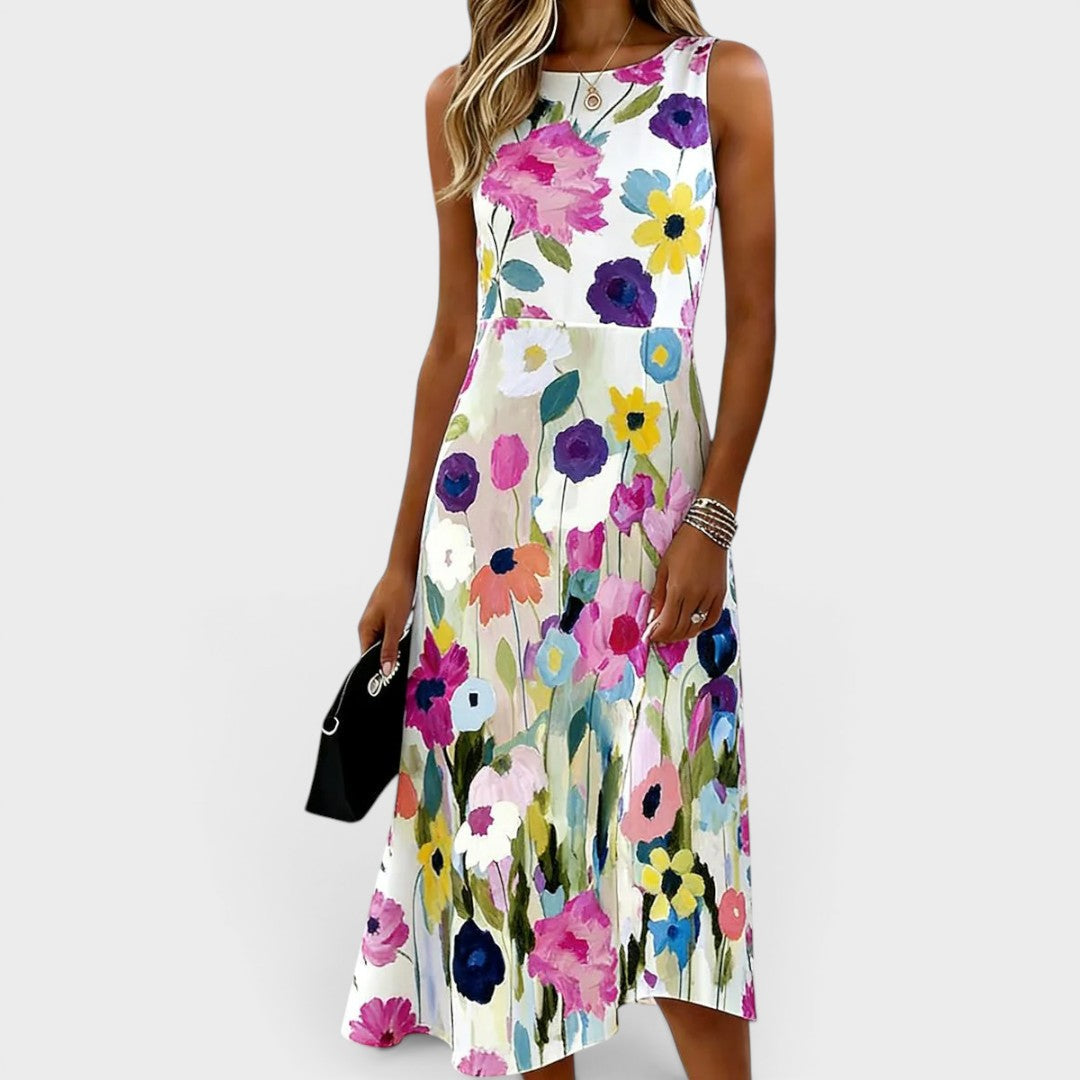 All-Over Floral Dress for Women – Skimming Fit, Comfortable Through the Body