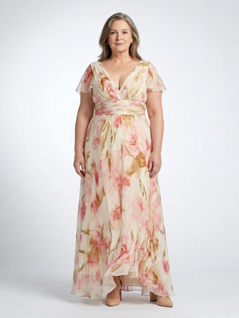 Skimming Maxi Dress for Women – Comfortable Through the Body in Pink