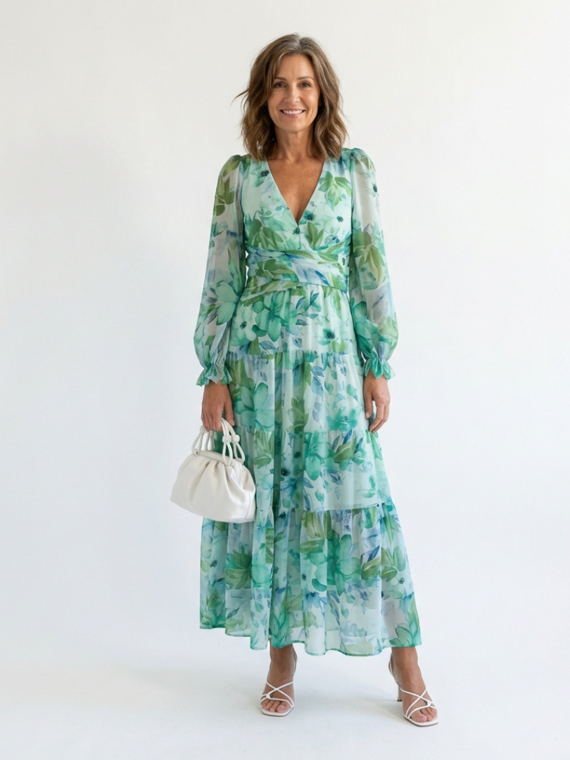Maxi Dress for Women – Easy Walking Movement, Day to Evening in Green