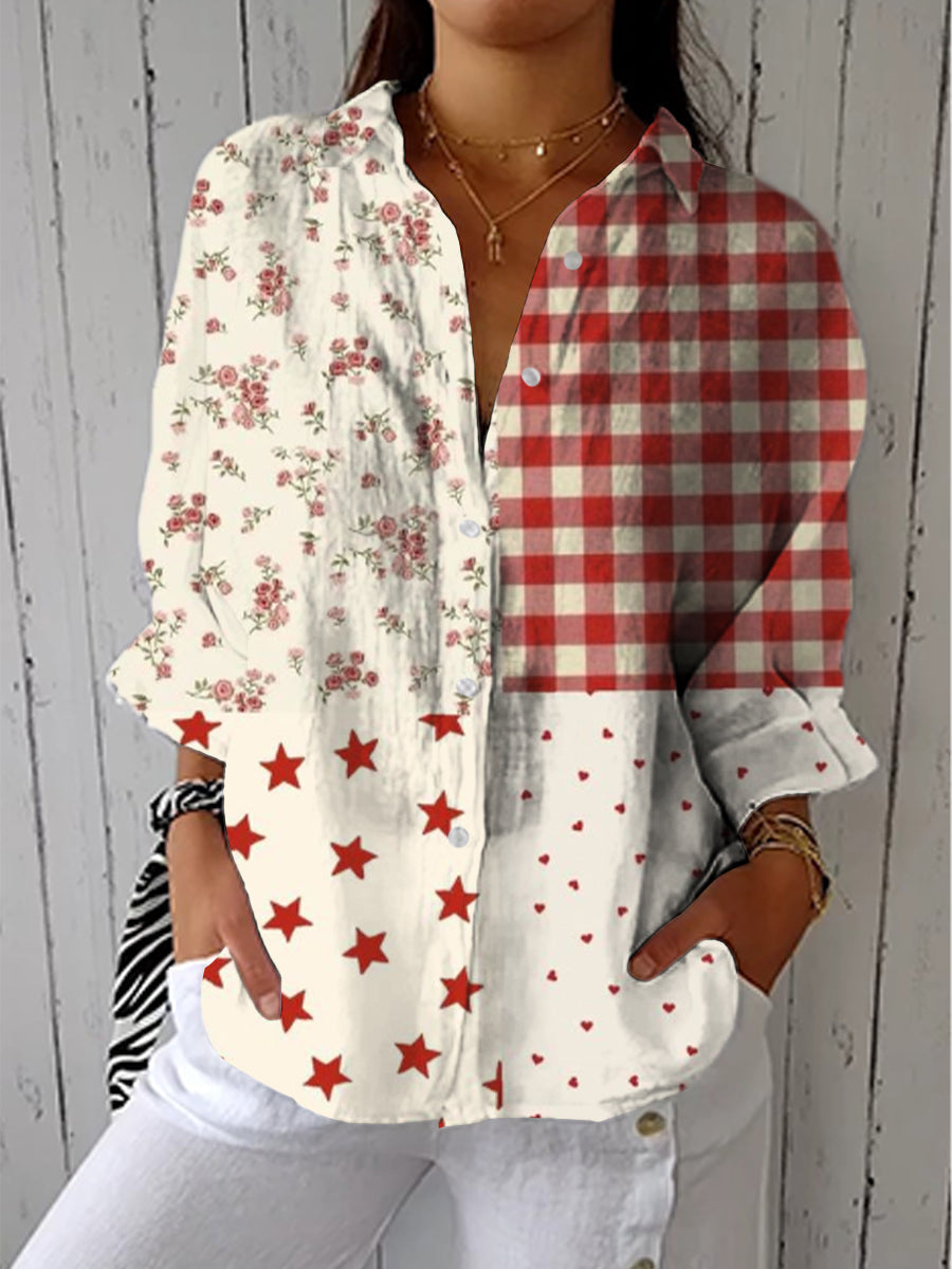 Softly Structured Flowing Blouse for Women – Collar and Placket, Wears Loose or Tucked