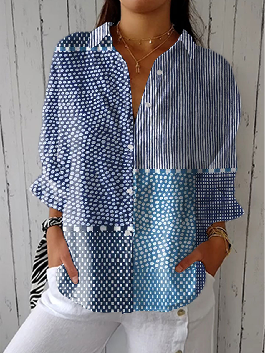 Classic Placket Blouse for Women – Soft Shoulder Structure, Easy Sleeves