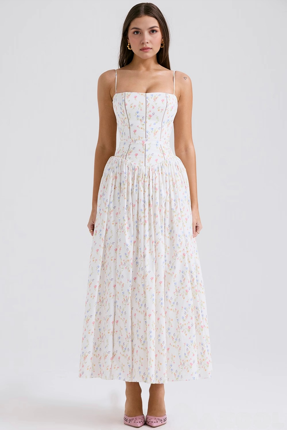 Refined Spring Dress for Women – Easy Movement, Breathable Fabric in White