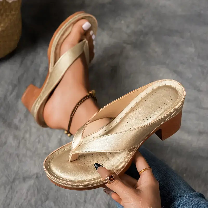 Comfortable Heel Height Sandals for Women – Non-Slip Sole, Flexible Lightweight Build