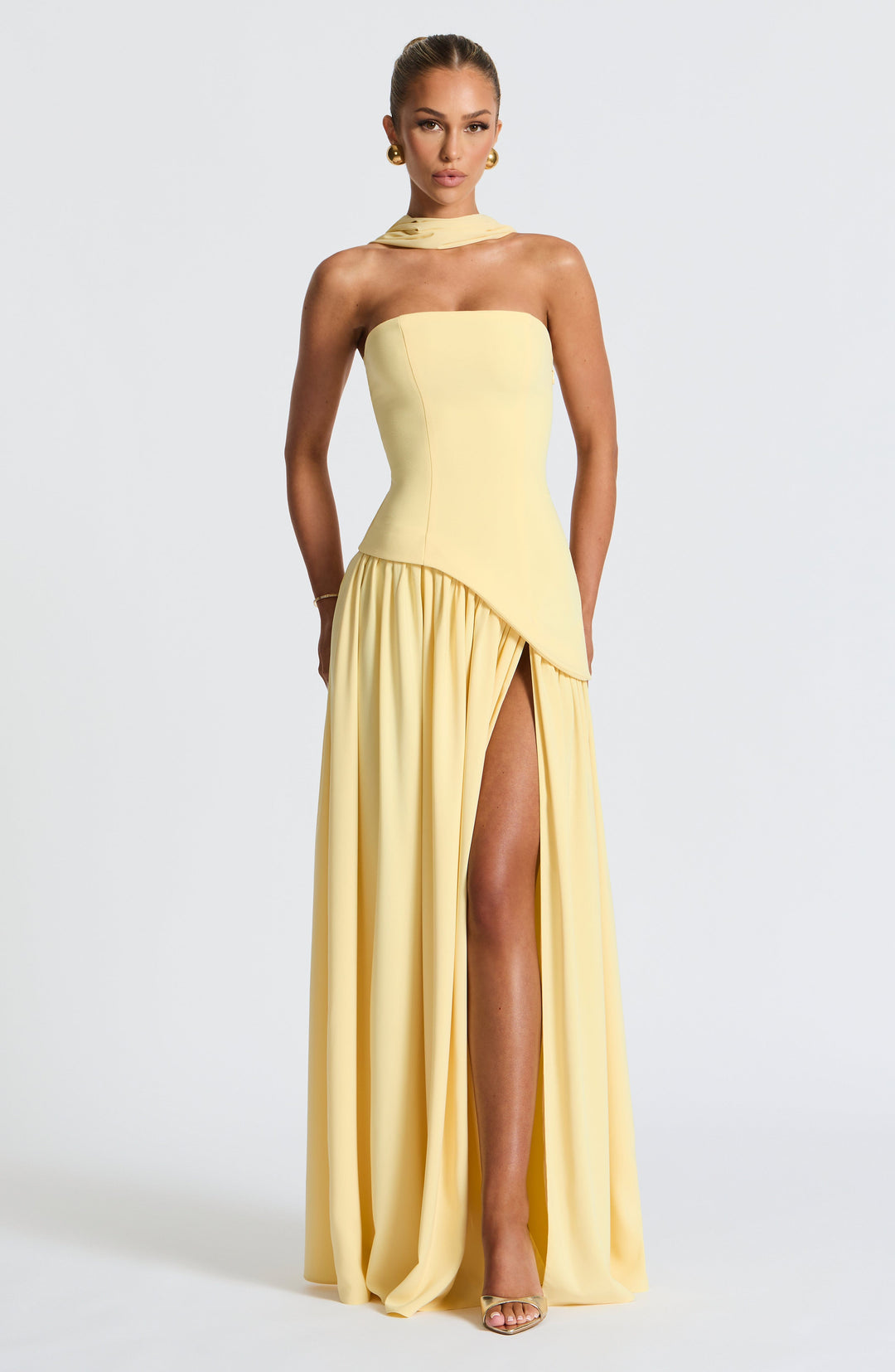 Stretch Maxi Dress for Women – Asymmetric Hem, Relaxed Fit