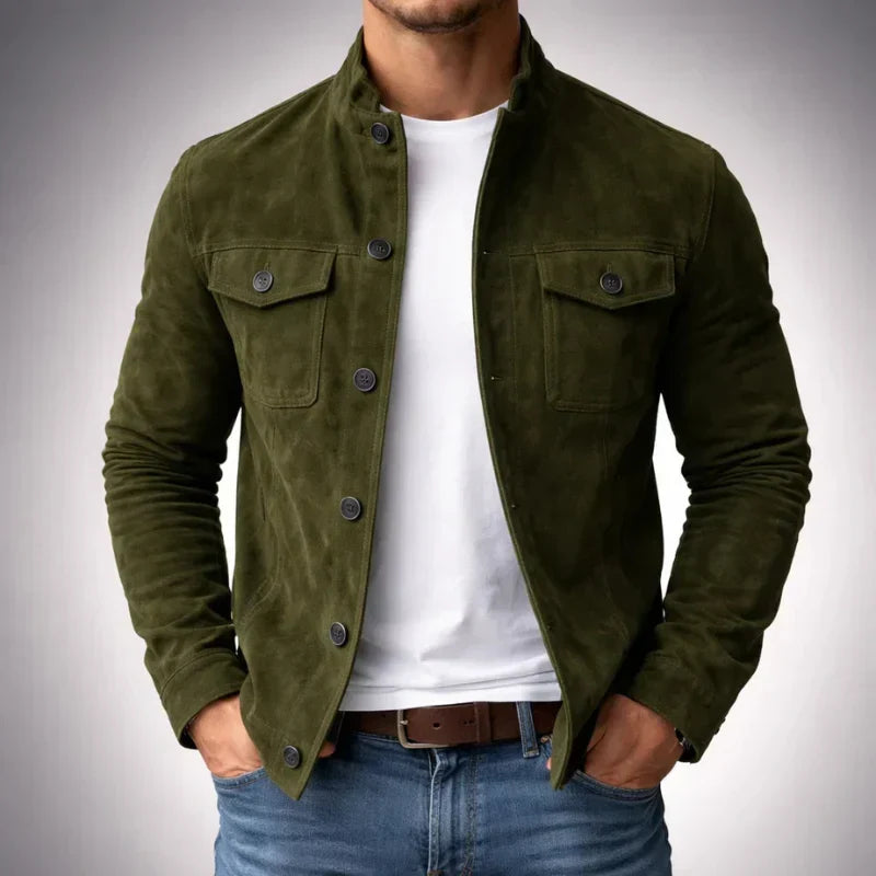 Faux Suede Jacket for Women – Suede-Look Finish, Side Pockets, Clean Front Fastening