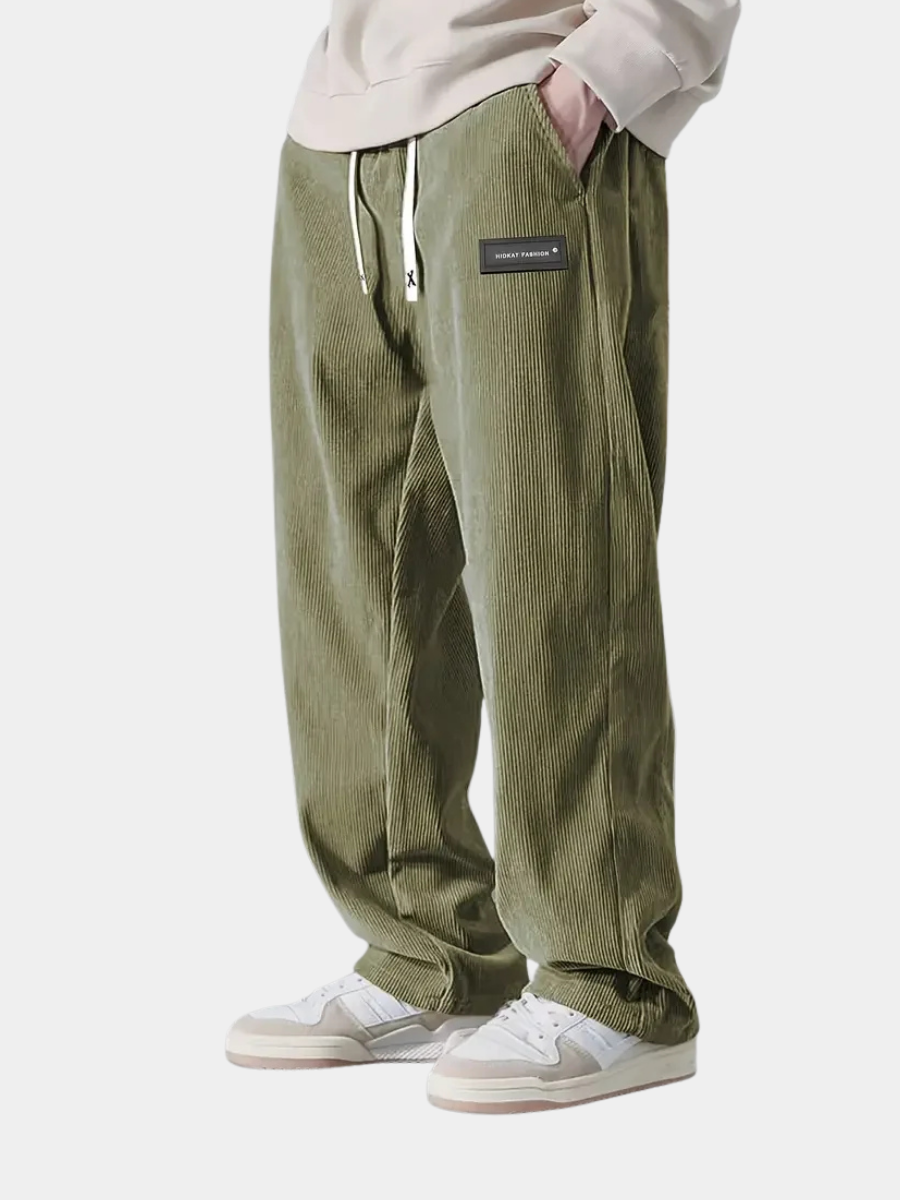 Soft Velvet Pants for Women – Ribbed Texture, Straight Cut, Warm Lining