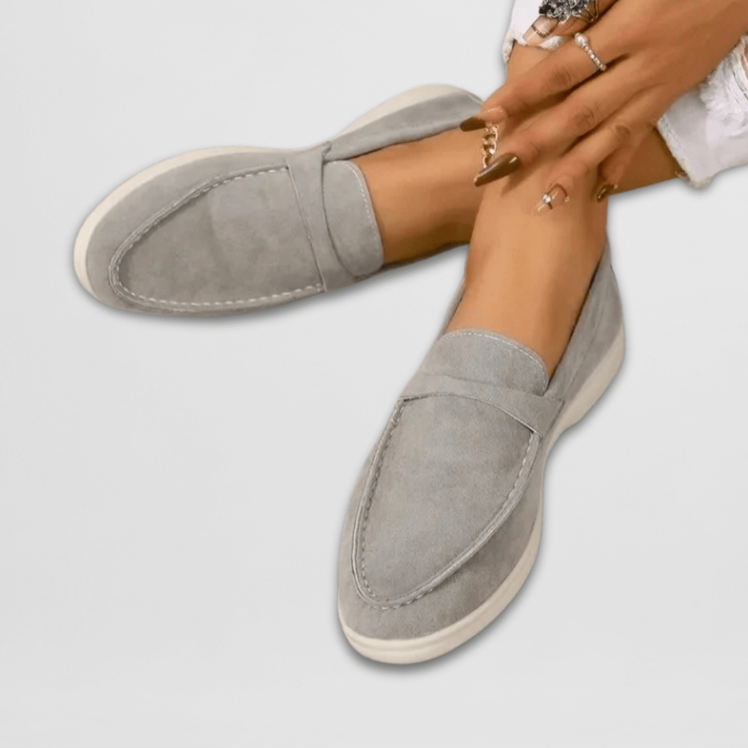 Faux Suede Buckle Loafers for Women – Padded Build, Lightweight Flexible Sole