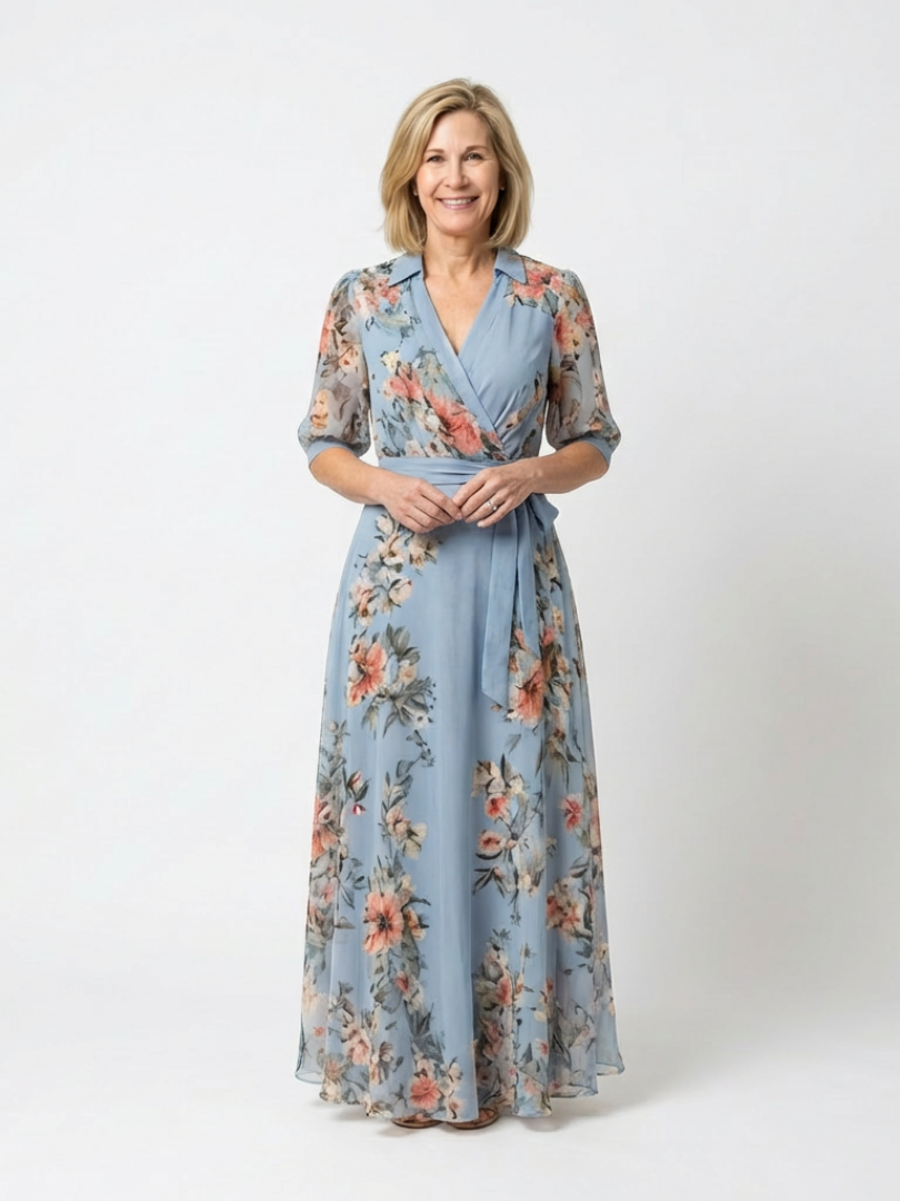 Floral Print Maxi Dress for Women – Comfortable Body Fit, Day-to-Evening Style