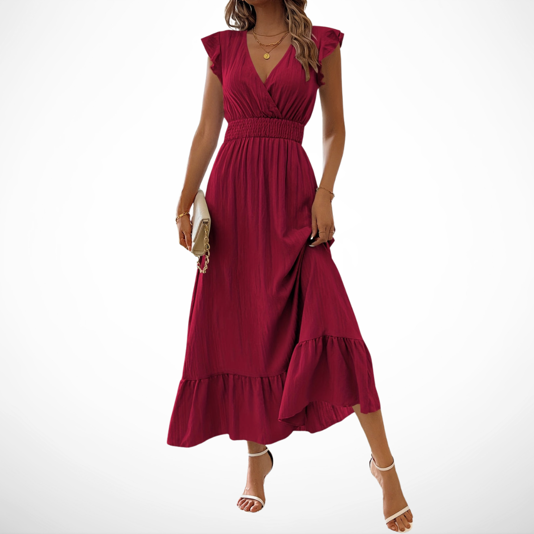 Wrap-Front Dress for Women – Breathable Lightweight Fabric, Skimming Silhouette