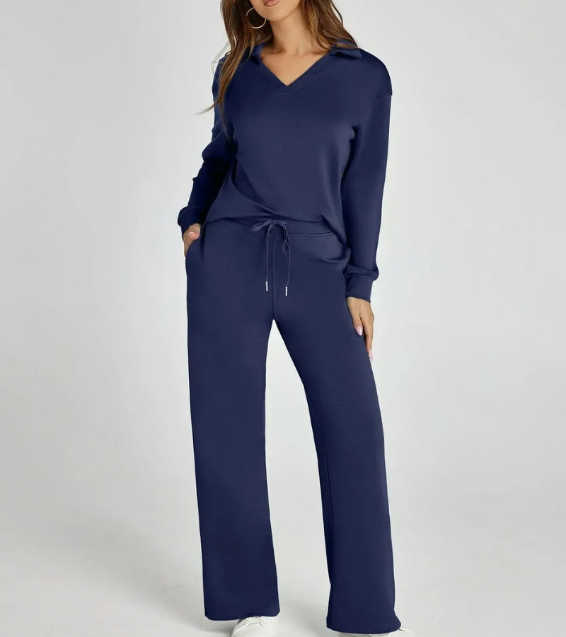Cotton-Blend Knit Two-Piece Set for Women – Relaxed Fit, Coordinated Pieces