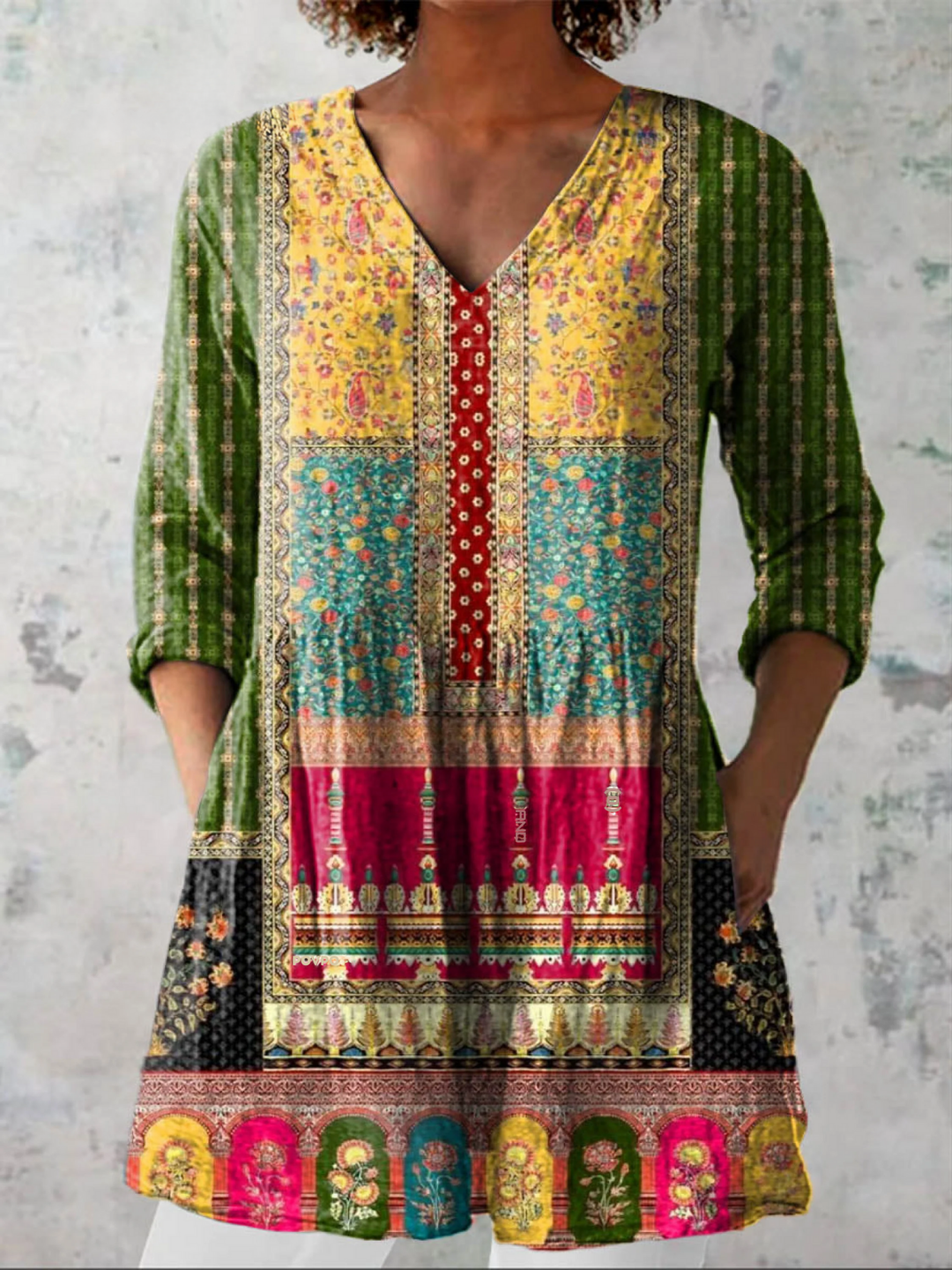 Lightweight Printed Blouse for Women – Breathable Fabric, Neat Collar and Placket