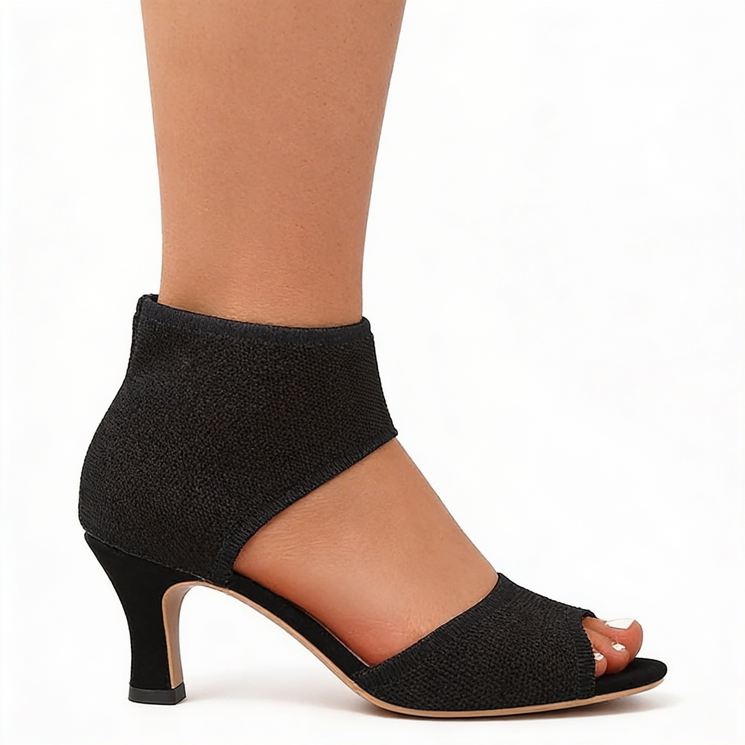 Faux Leather Heeled Pumps for Women – Supportive Footbed, Cushioned Insole