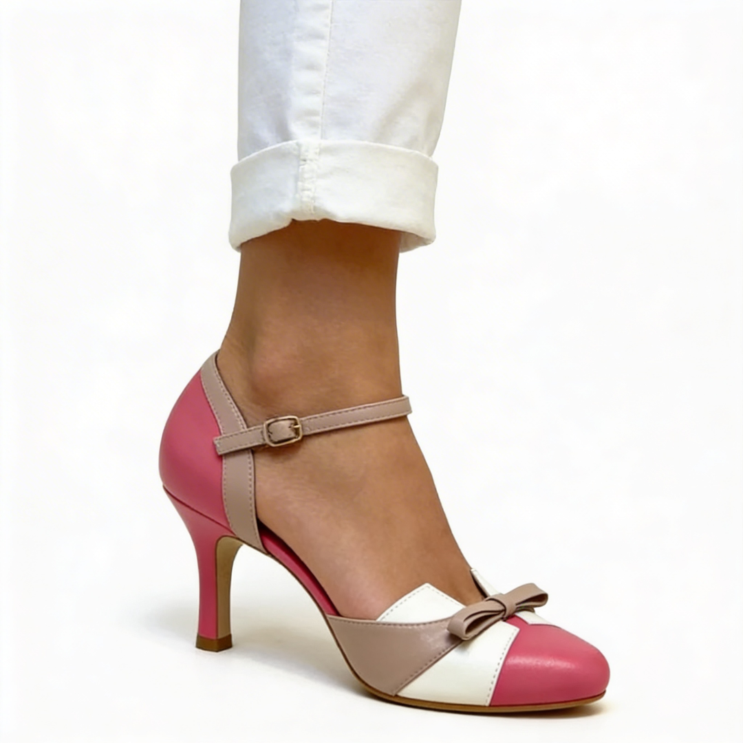 Faux Leather Pumps for Women – Supportive Footbed, Stable Heel in Cloud