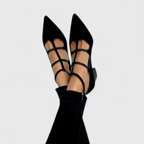 Faux Suede Pumps for Women – Supportive Footbed, Stable Heel in Leopard