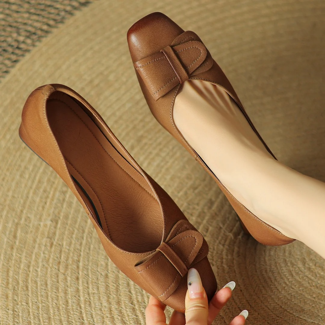 Padded Faux Leather Square Toe Pumps for Women – Stable Walkable Heel
