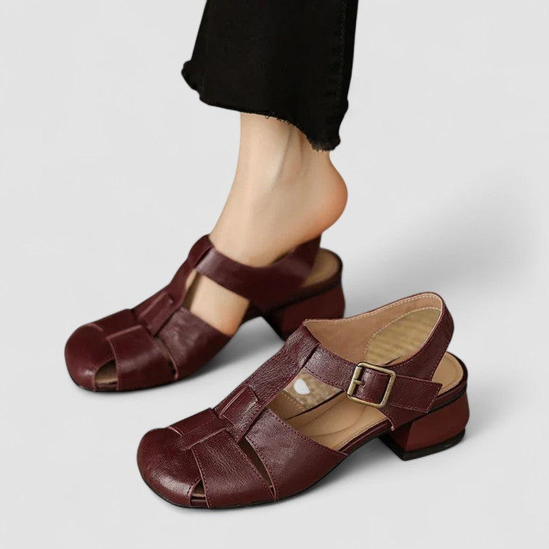 Square Toe Buckle Pumps for Women – Warm Lining, Padded Build, Stable Heel