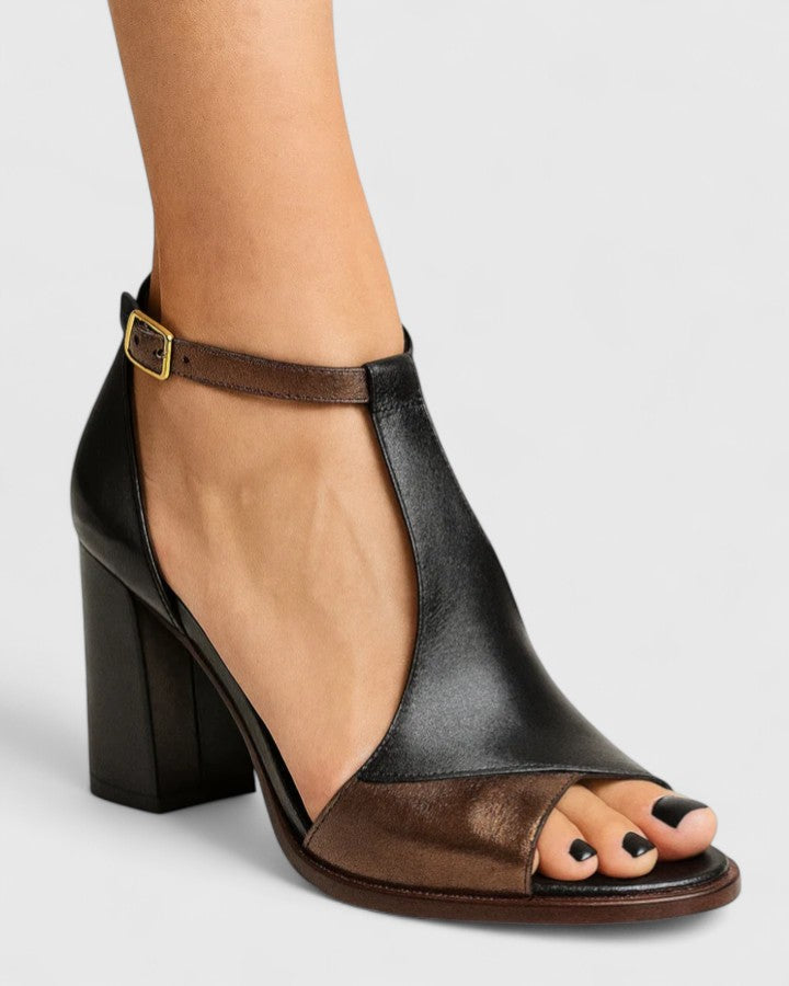 Leather-Look Pumps for Women – Cushioned Insole, Stable Heel in Black
