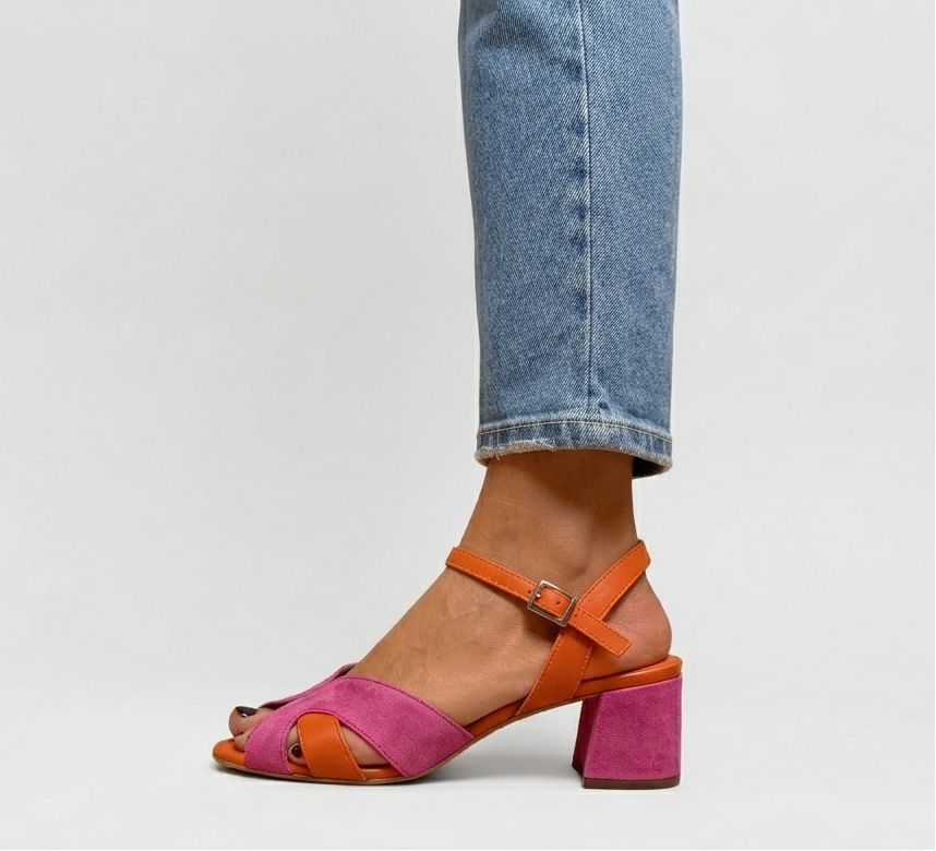 Suede-Look Heeled Pumps for Women – Supportive Footbed, Smooth Lining in Pink