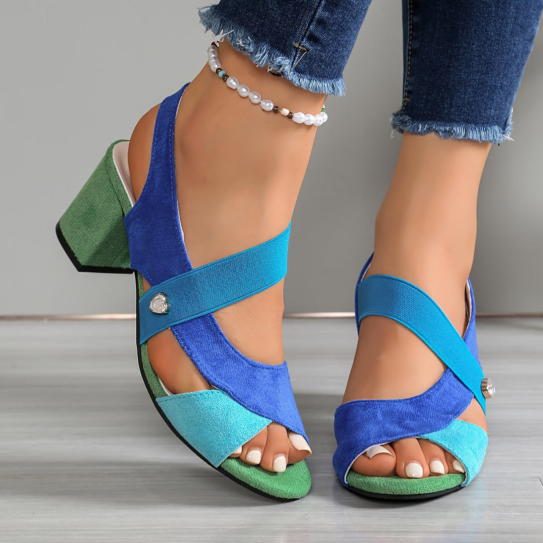 Heeled Sandals for Women – Supportive Cushioned Footbed, Flexible Lightweight Sole