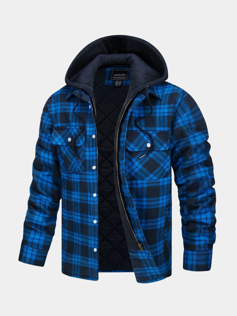 Hooded Quilted Jacket for Women – Warm Lining, Relaxed Fit, Front Closure