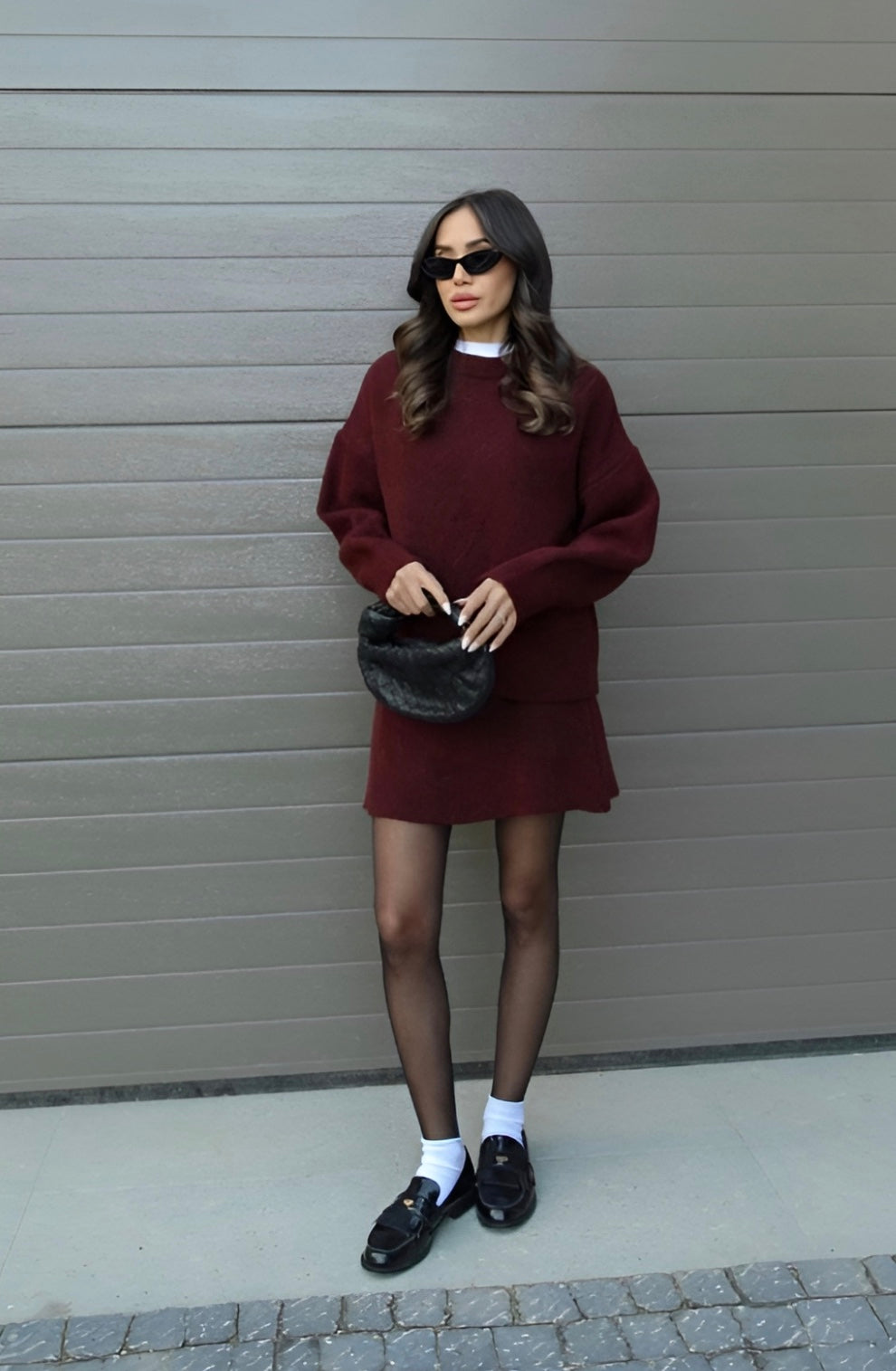 Knit Two-Piece Set for Women – Oversized Fit, Warm Lining, Soft Construction