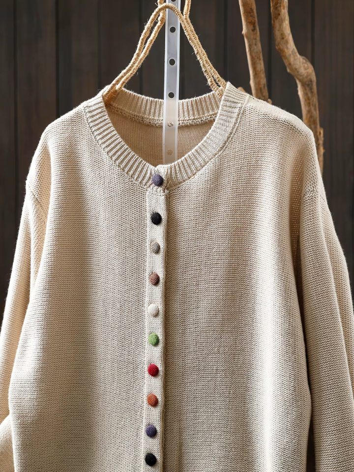 Knit Cardigan for Women – Warm Lining, Relaxed Fit
