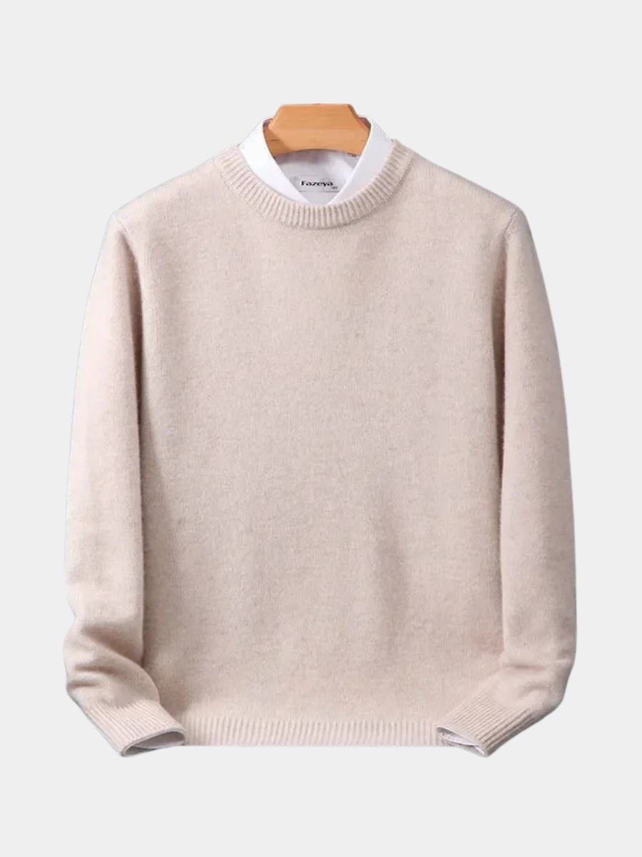 Warm-Lined Knit Sweater for Women – Ribbed Cuffs and Hem, Layers Under Coats
