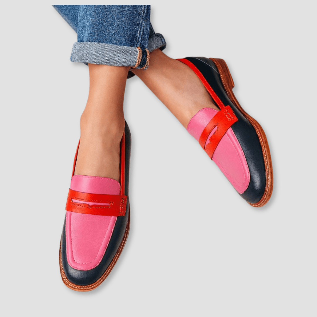 Faux Leather Breathable Loafers for Women – Padded Build, Cushioned Insole