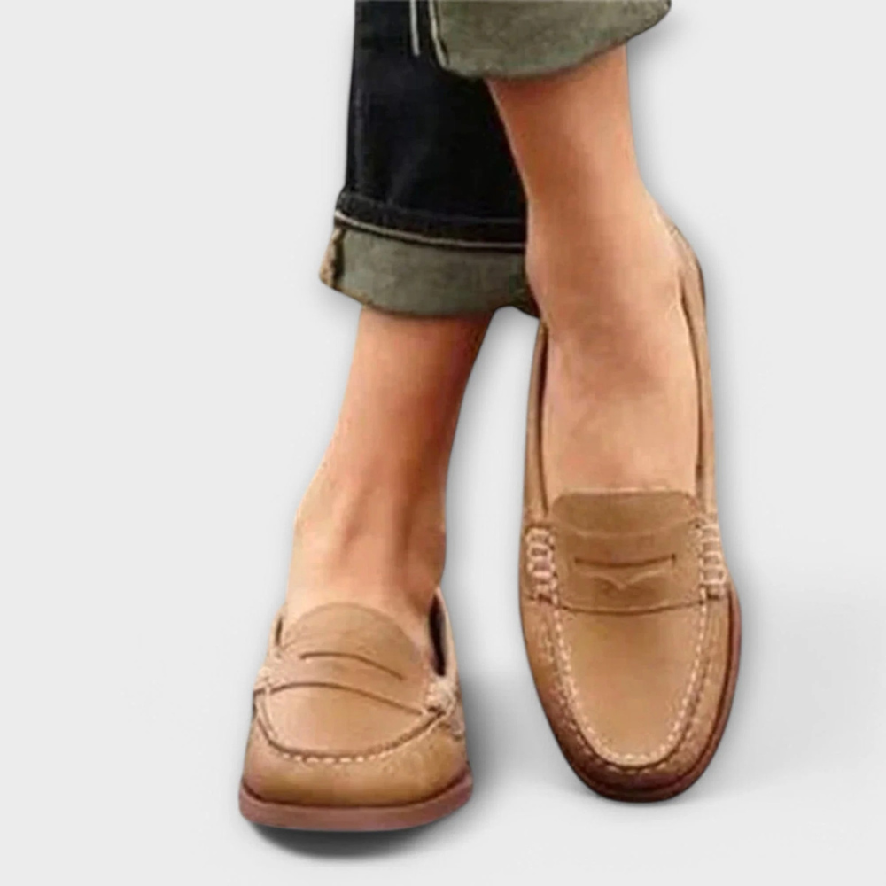 Faux Leather Non-Slip Loafers for Women – Padded Comfort, Lightweight Sole