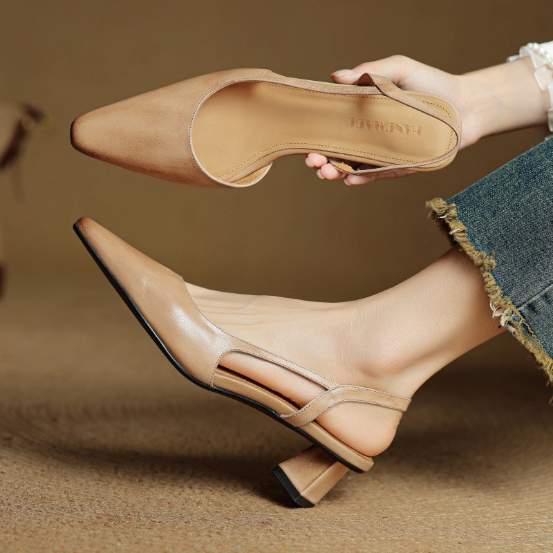 Faux Leather Heeled Pumps for Women – Cushioned Insole, Stable Walkable Heel