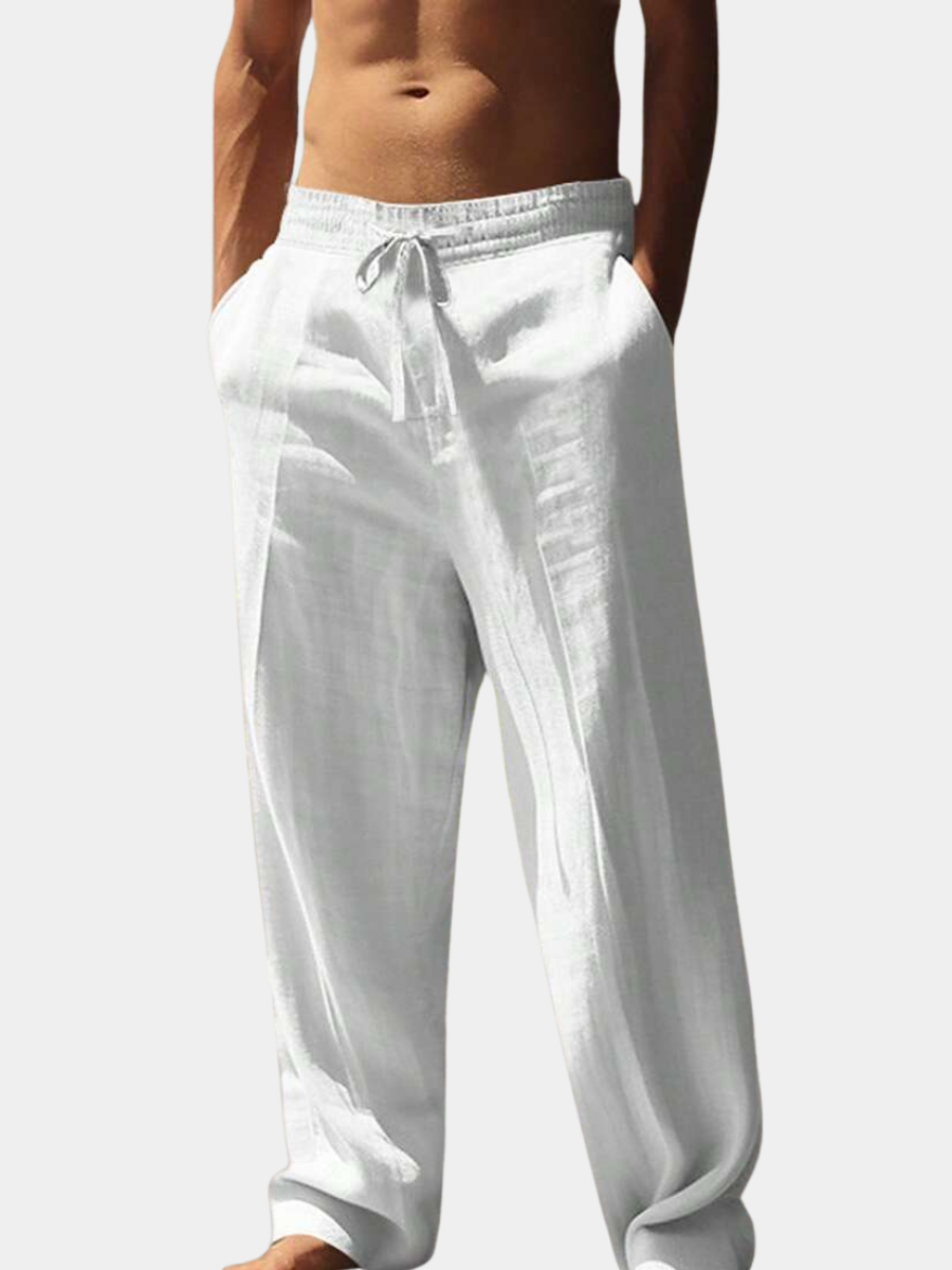 Linen-Look Pants for Women – Warm Lining, Side Pockets, Breathable Fabric