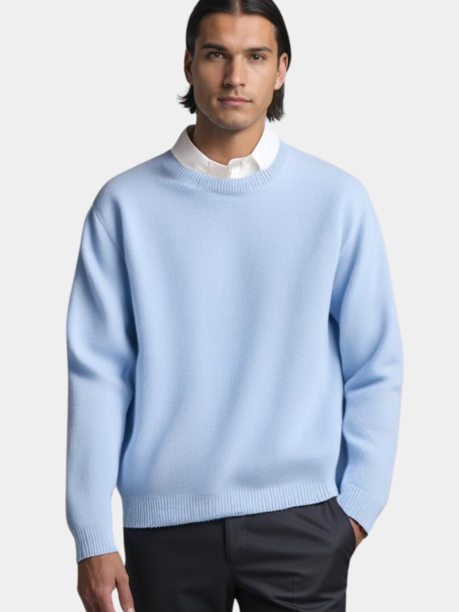 Relaxed Knit Sweater for Women – Warm Lining, Ribbed Cuffs and Hem