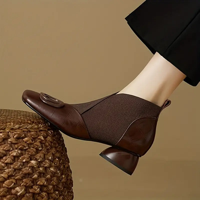 Padded Heeled Ankle Boots for Women – Grippy Sole, Warm Lining, Minimalist Look