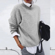 Women's Oversized Knit Layering Sweater in Gray