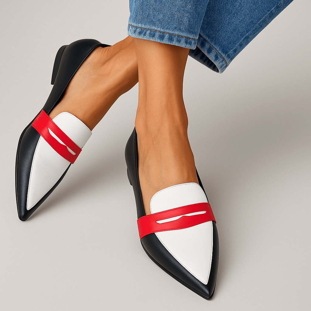 Pointed Toe Fabric Loafers for Women – Breathable Lining, Lightweight Flexible Sole