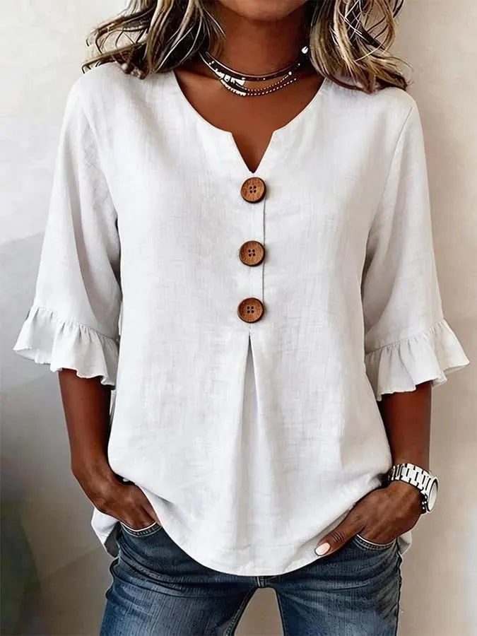 Printed Lightweight Blouse for Women – Nine Color Options, Breathable Fabric