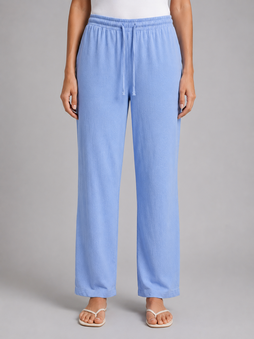 Wide-Leg Drawstring Pants for Women – Elasticated Pull-On Waist, Side Pockets