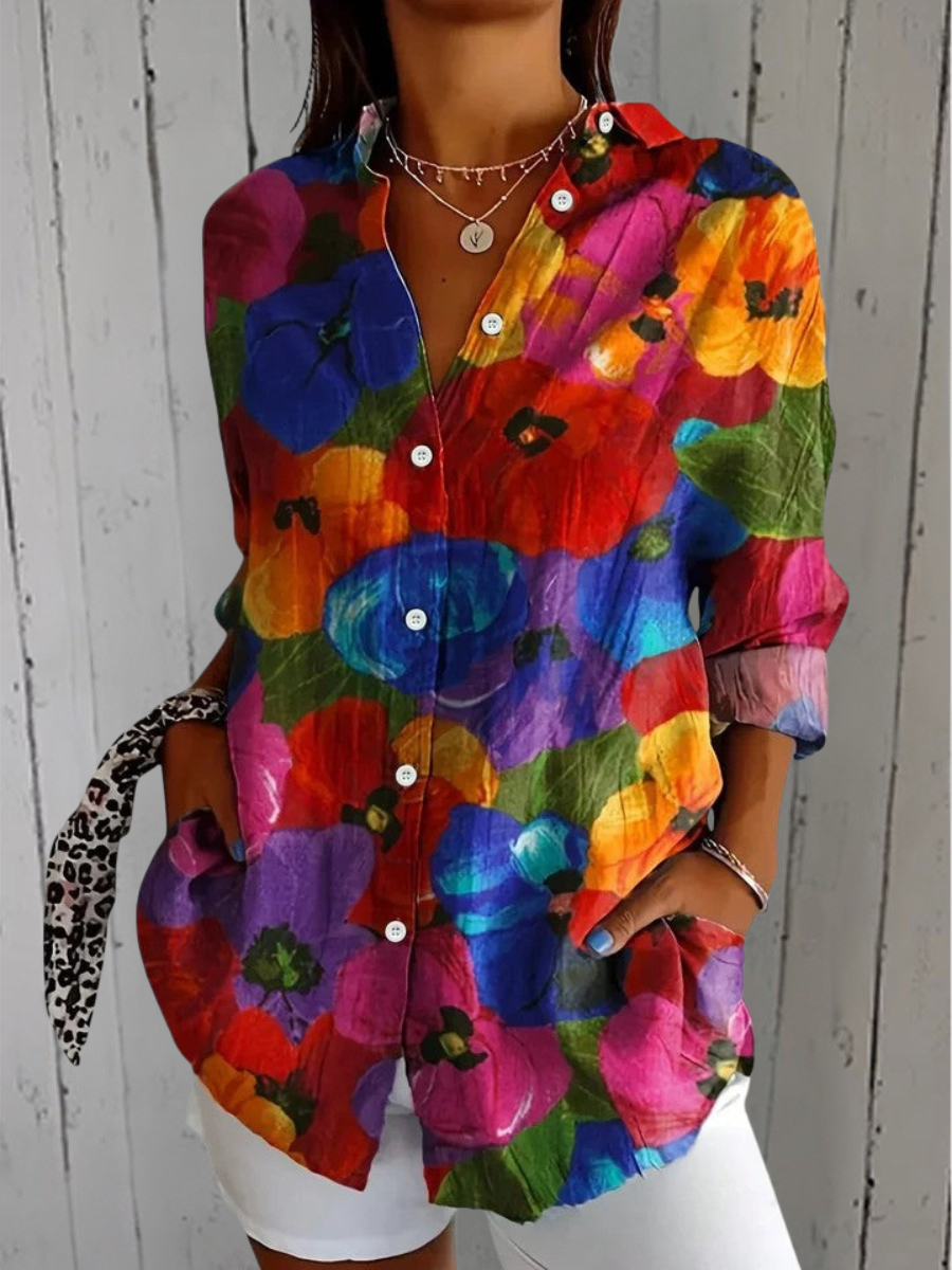 Neat Collar Blouse for Women – Softly Structured Shoulders in Multicolor