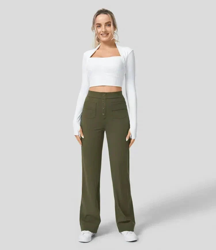 Relaxed Breathable Pants for Women – Side Pockets, Comfortable Waistband