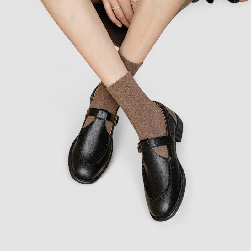 Square Toe Heeled Ballet Flats for Women – Flexible Sole, Breathable Lining