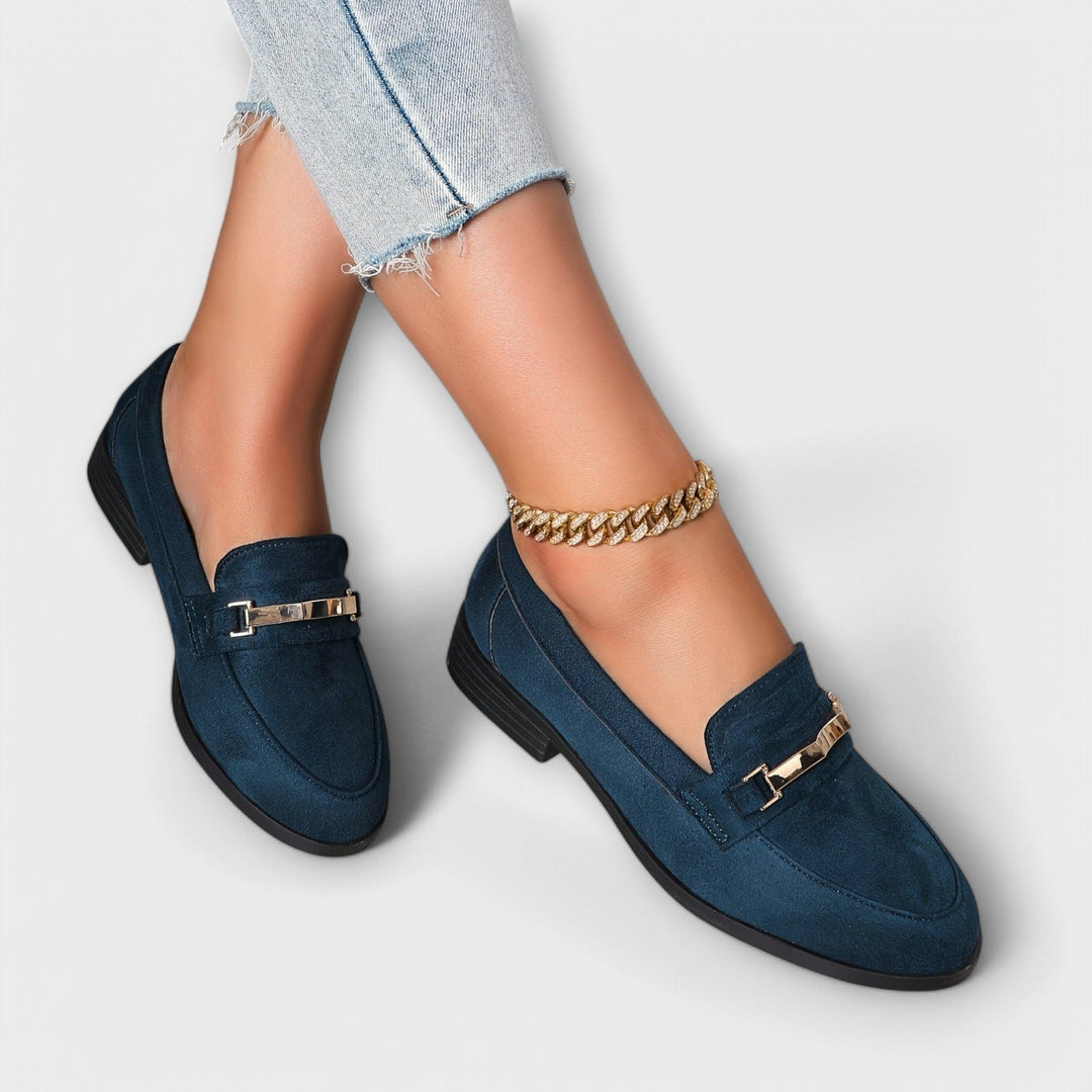 Faux Suede Warm-Lined Loafers for Women – Cushioned Insole, Flexible Sole